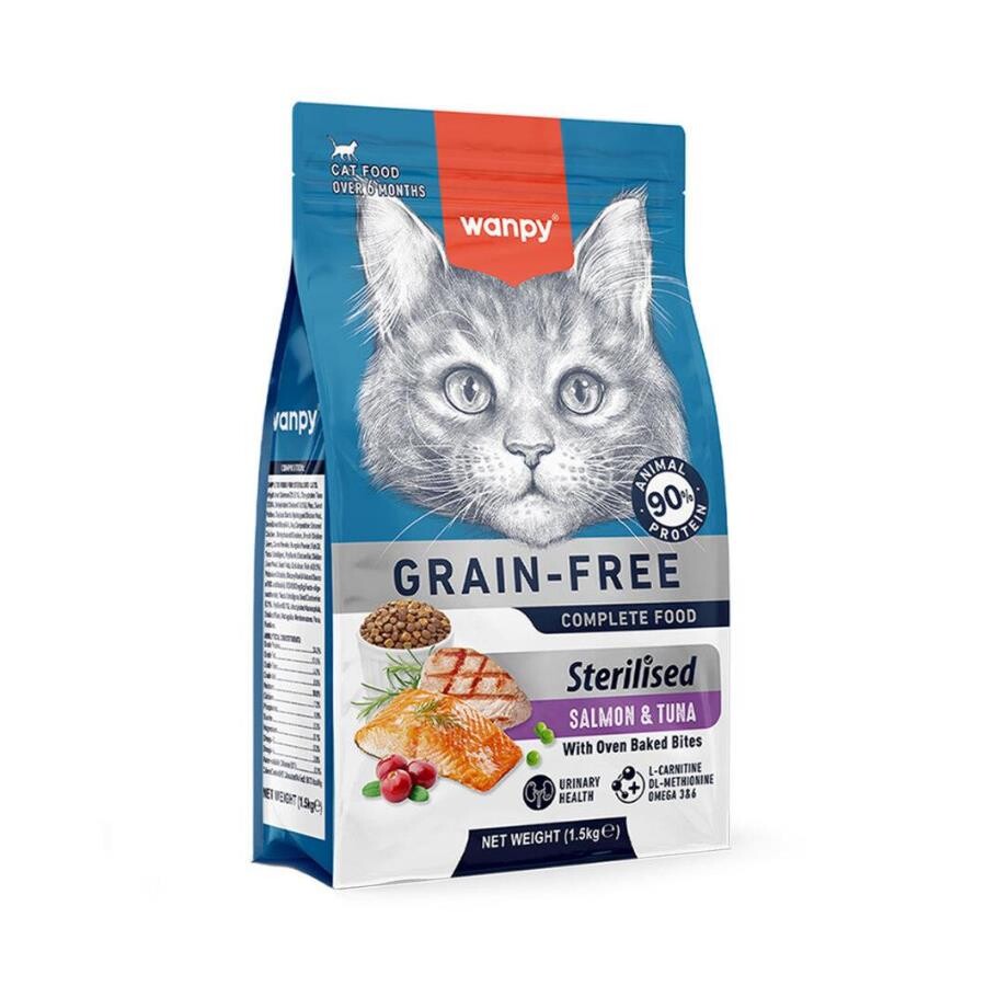 Wanpy Tahılsız Somon&tuna Kısırlaştırılmış Kedi Maması 1.5 KG | SRC: Barcode: 6927749825210